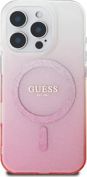 Mbështjellës Guess IML Glitter Gradient MagSafe për iPhone 16 Pro Max, Rozë Mbështjellës Guess IML Glitter Gradient MagSafe për iPhone 16 Pro Max, Rozë