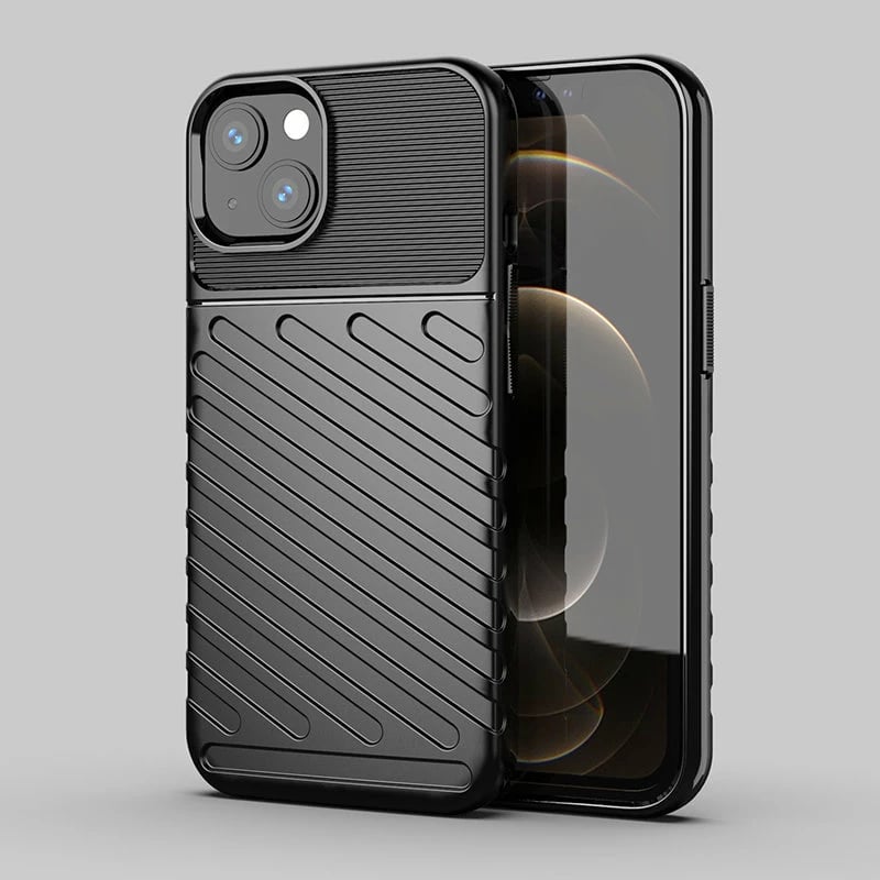 Mbështjellës Hurtel Thunder Case për iPhone 13 mini, TPU, i zi