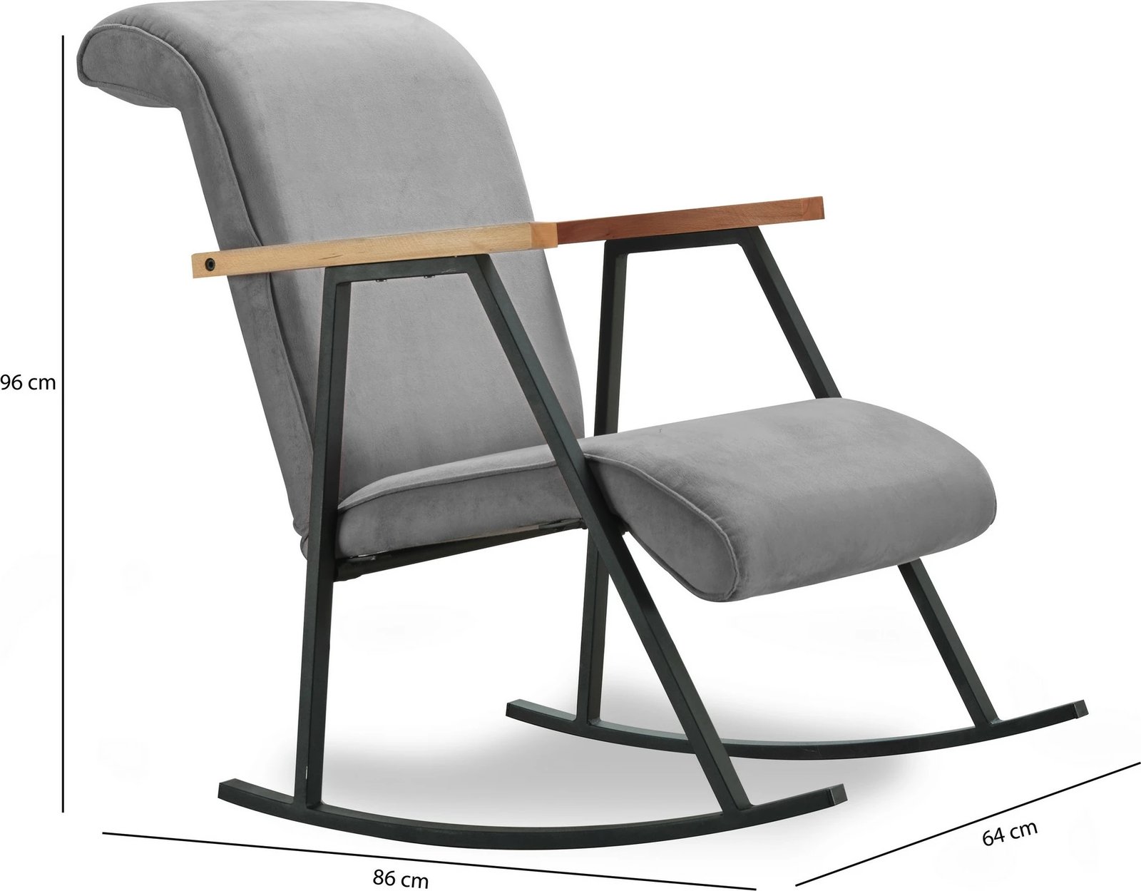 Karrige lëkundëse Atelier del Sofa, Yoka, ngjyrë gri