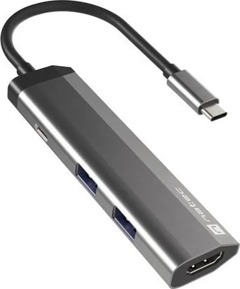 Multiport Natec Fowler Slim NMP-1984, 2x USB 3.0, HDMI 4K, USB-C PD, grafit