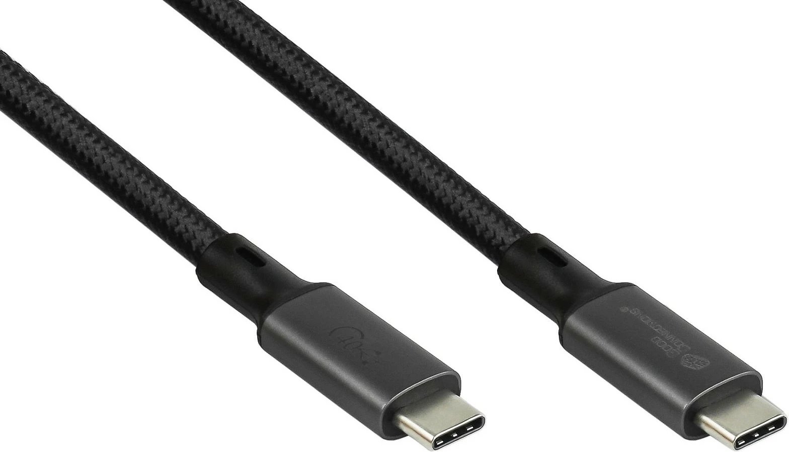 Kabllo USB GoodConnections Alcasa 2404-MT010S, 1 m, USB C, 4 x USB-C, USB4 Gen 3x2, 40 Gbit/s, e zezë
