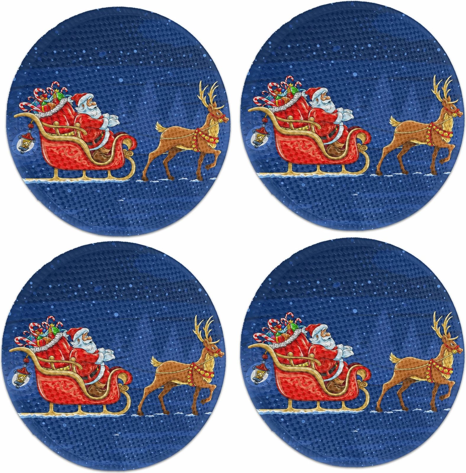 Set nënshtruesish tavoline, dizajn festiv, shumëngjyrësh, Hermia Concept, 37cm (4 copë)