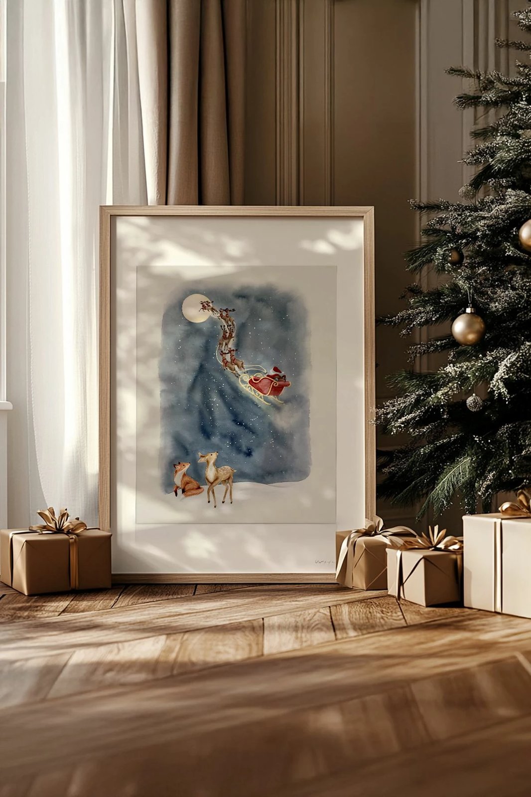 Pikturë dekorative me kornizë, shumëngjyrëshe, Wallity, Nwyearsngmdl105, 33x48cm