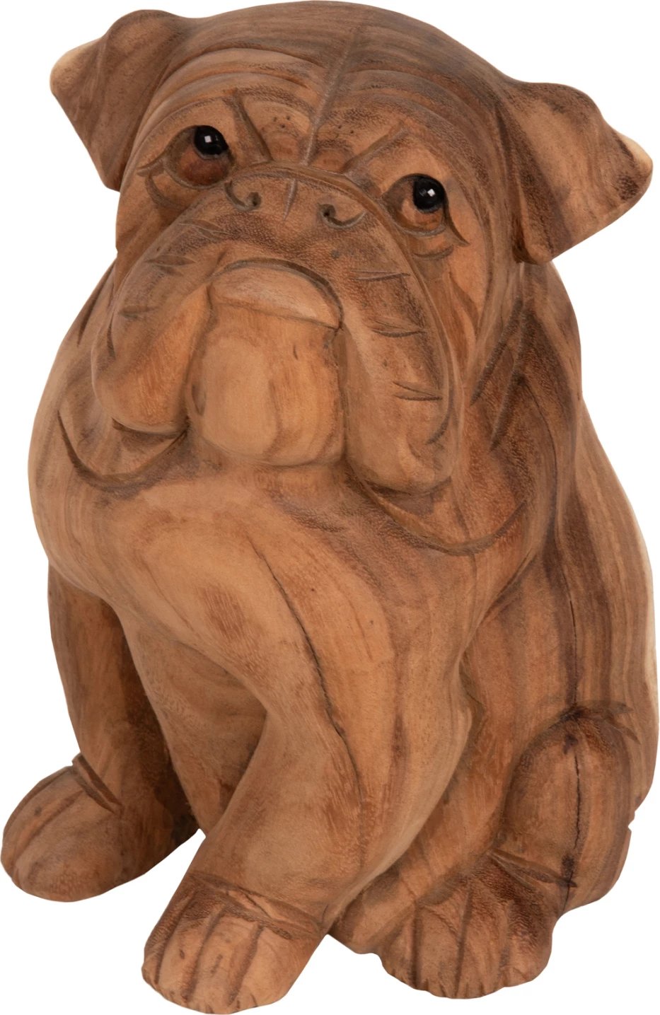 Dekor për dysheme, bulldog, dru suar, ngjyrë natyrale, FH7926, 20x17x30 cm