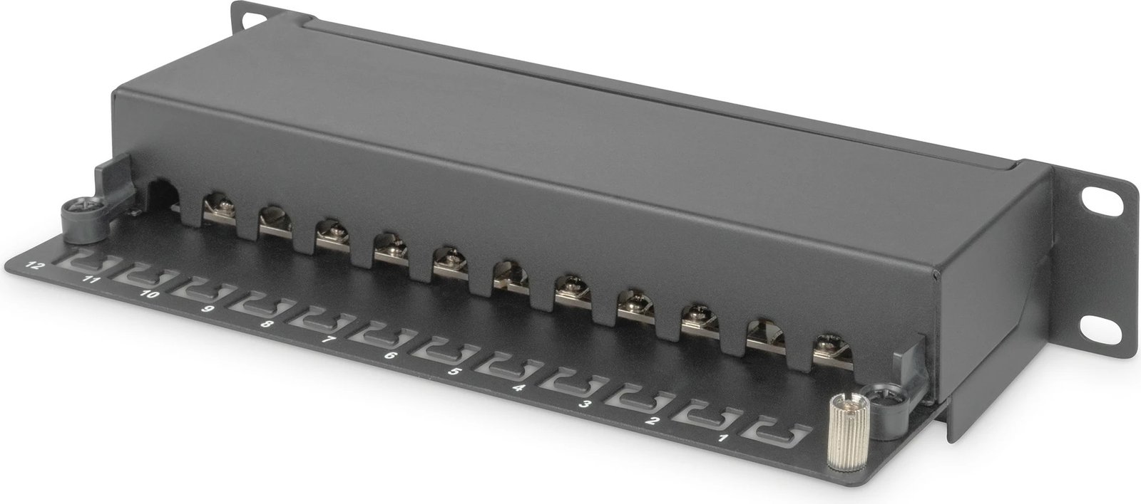 Patchpanel Digitus 12-portë Cat6, 1U, i zi