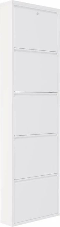 Dollap këpucësh Skye Decor, metalik, 5 pjesë, me kyç, i bardhë