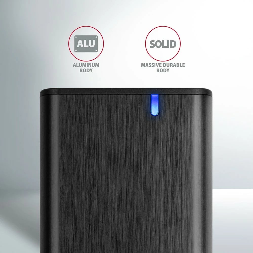 Kasë e jashtme AXAGON EEM2-SB2 për SSD M.2 NVMe/SATA, USB-C 3.2 Gen 2, Alumini, e zezë