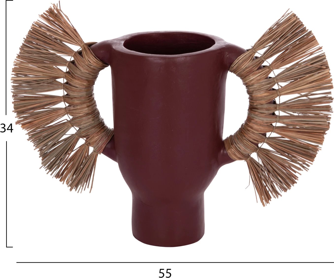 Vazo dekorative tavoline ALICA, terrakotë, ngjyrë maro, me bar të thatë, FH4668.06S, 55x19x34Hcm Vazo dekorative tavoline ALICA, terrakotë, ngjyrë maro, me bar të thatë, FH4668.06S, 55x19x34Hcm