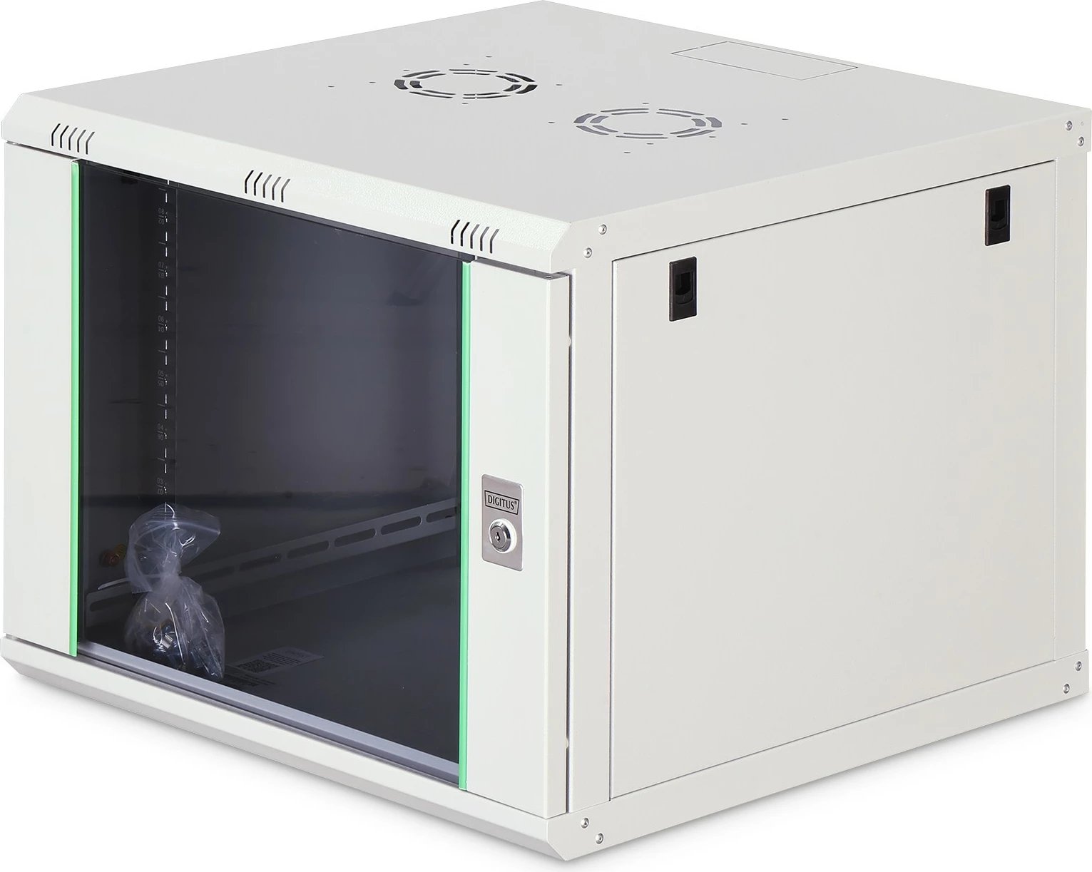 Kasë rrjeti Digitus Dynamic Basic 9U, 600x600mm, derë xhami, gri