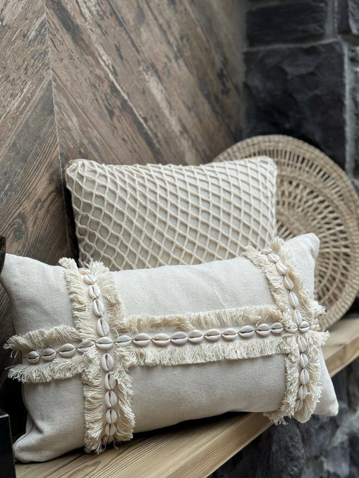 Jastëk dekorativ, mbulesë, ngjyrë bezhë, Den001