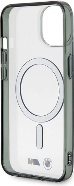 Mbështjellës BMW Silver Ring MagSafe për iPhone 14 6.1", transparent