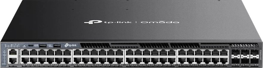 Switch TP-Link Omada 48-Port Gigabit Stackable L3 Managed PoE+, 6 10G SFP+, Rack 1U