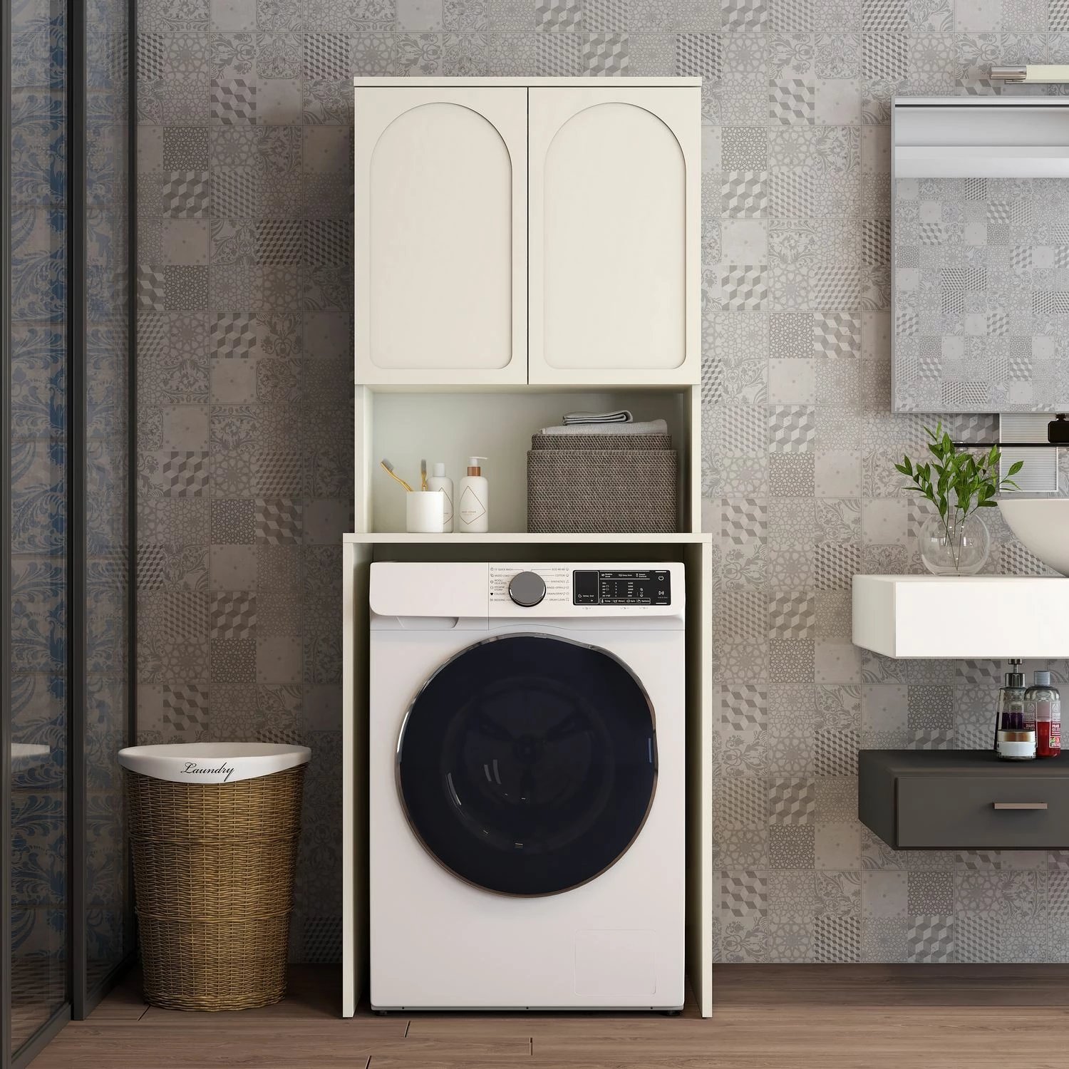 Dollap për lavatriçe, ngjyrë krem, Skye Decor Lyon 60