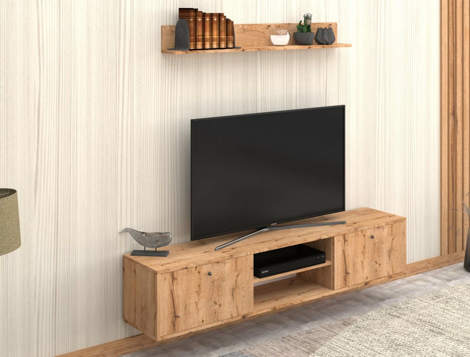 Njësi TV Hanah Home, Zenith, ngjyrë lisi Sapphire Oak