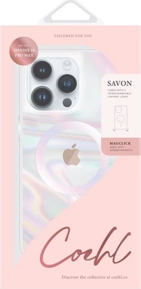 Mbështjellës UNIQ Coehl Savon me karikim magnetik për iPhone 16 Pro Max, Transparent