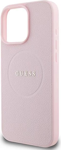 Mbështjellës Guess Grained Gold Ring MagSafe për iPhone 15 Pro Max, Rozë Mbështjellës Guess Grained Gold Ring MagSafe për iPhone 15 Pro Max, Rozë