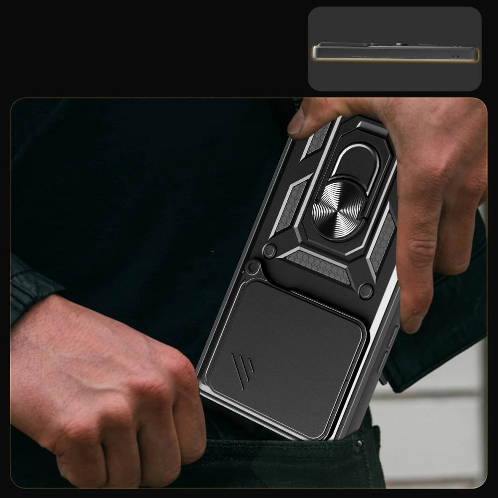 Mbështjellës Tech-Protect CamShield Pro për Xiaomi Poco M7 Pro 5G, i zi