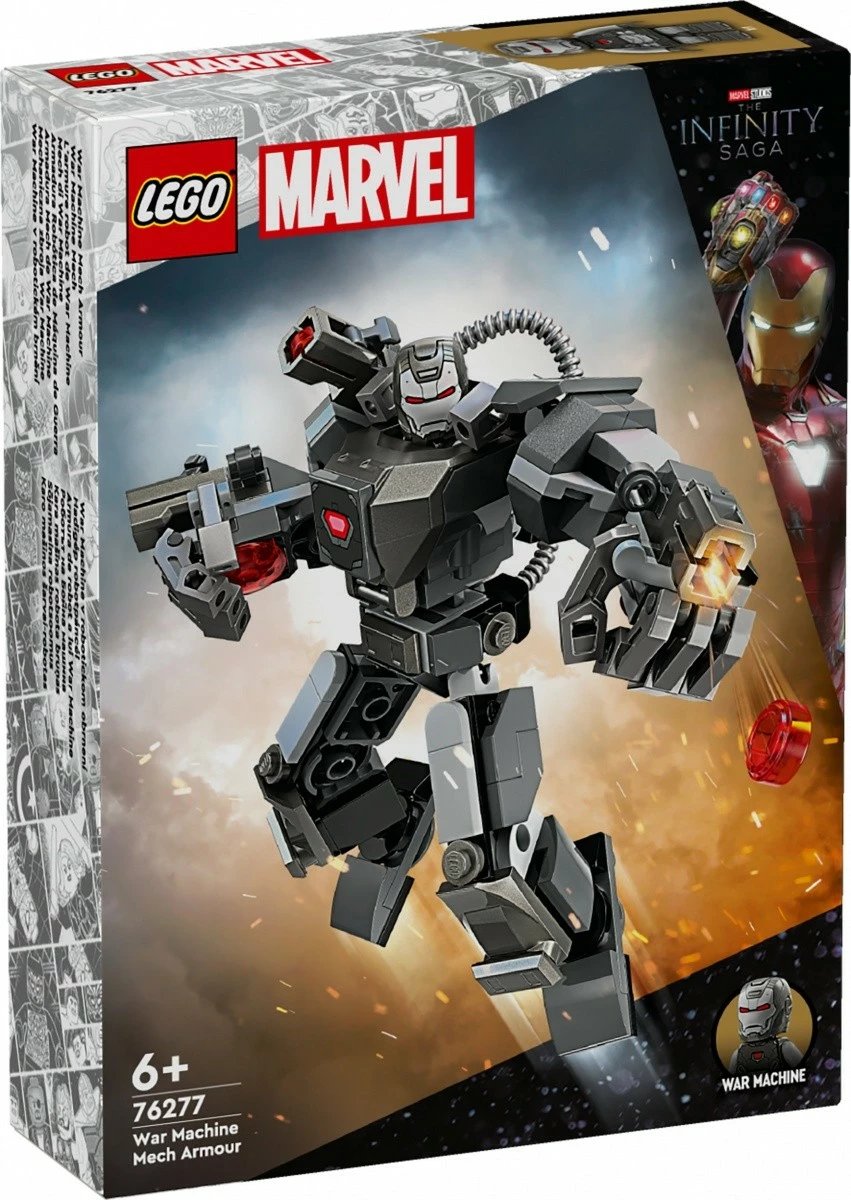 Set LEGO Marvel War Machine Mechanical Armor 76277, 154 pjesë, për fëmijë, Gri