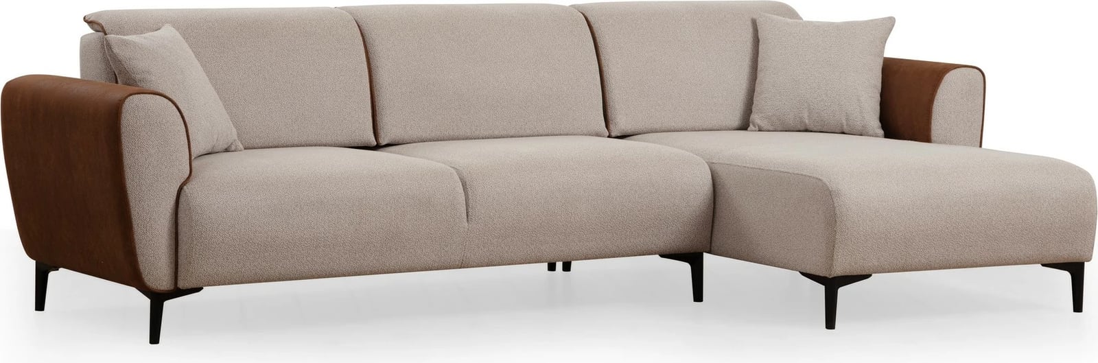 Kënd-sofë krevati Atelier del Sofa, anë e djathtë, bezhë, kanelle