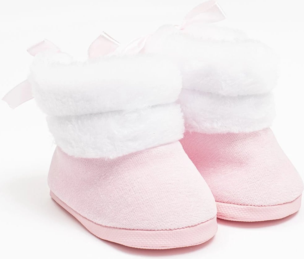 çizme dimri për bebe, New Baby, booties 0-3 muaj, gjatësi tabani 10 cm, shollë PVC pa BPA, rozë