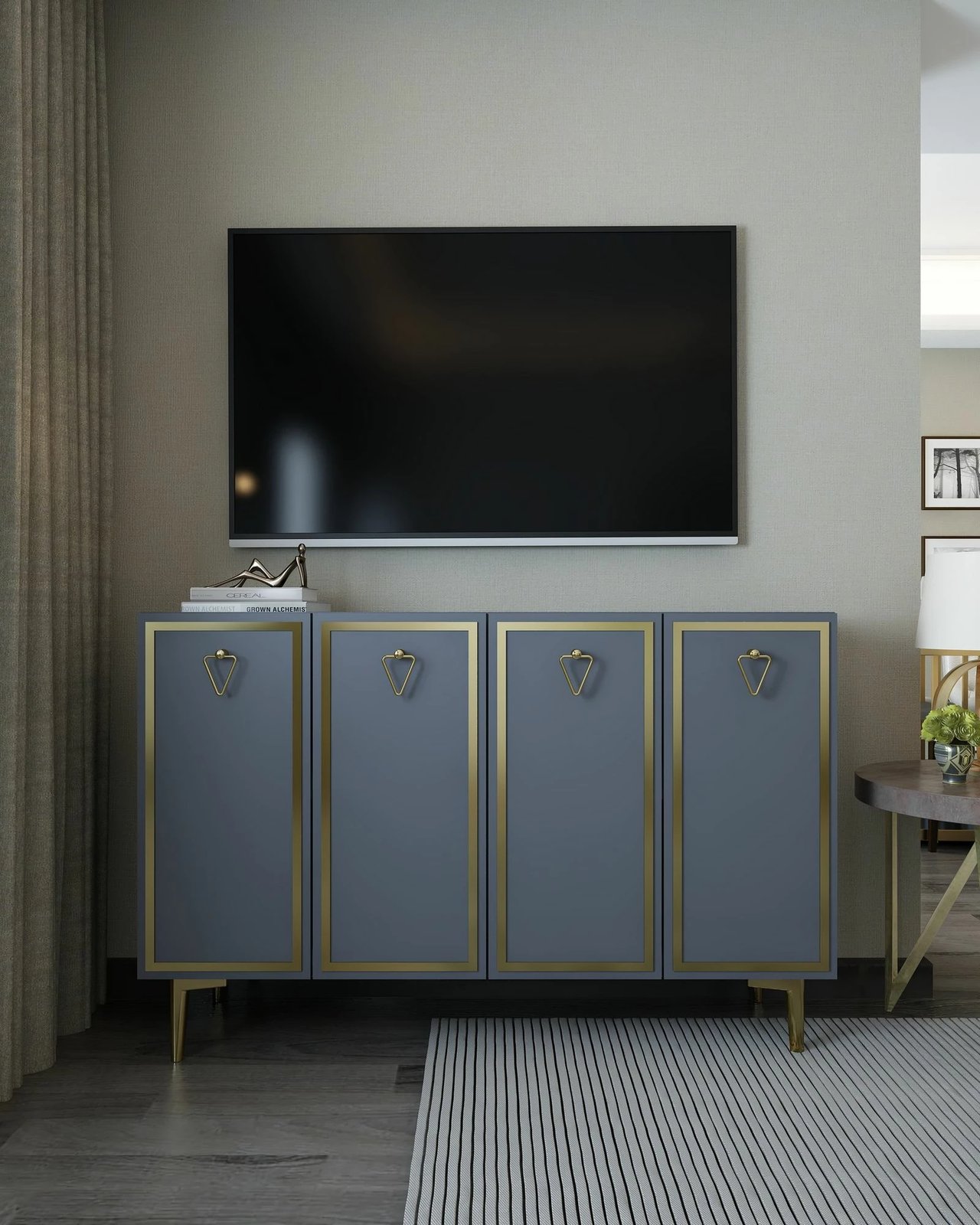 Konsol Skye Decor, anthracite, gold, 8160KM-1