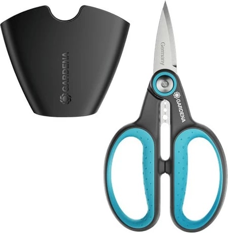 Gërshërë Gardena HerbCut me holster, çelik inoks, dorezë plastike, e zezë/jeshile