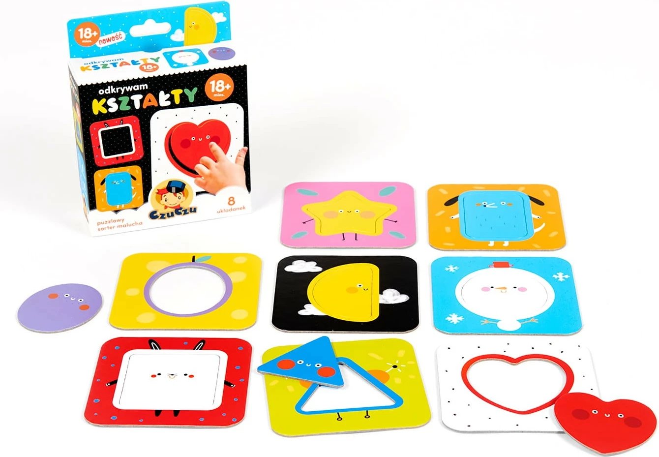 Puzzle për fëmijë CzuCzu I Discover Shapes, 8 pjesë, shumëngjyrëshe