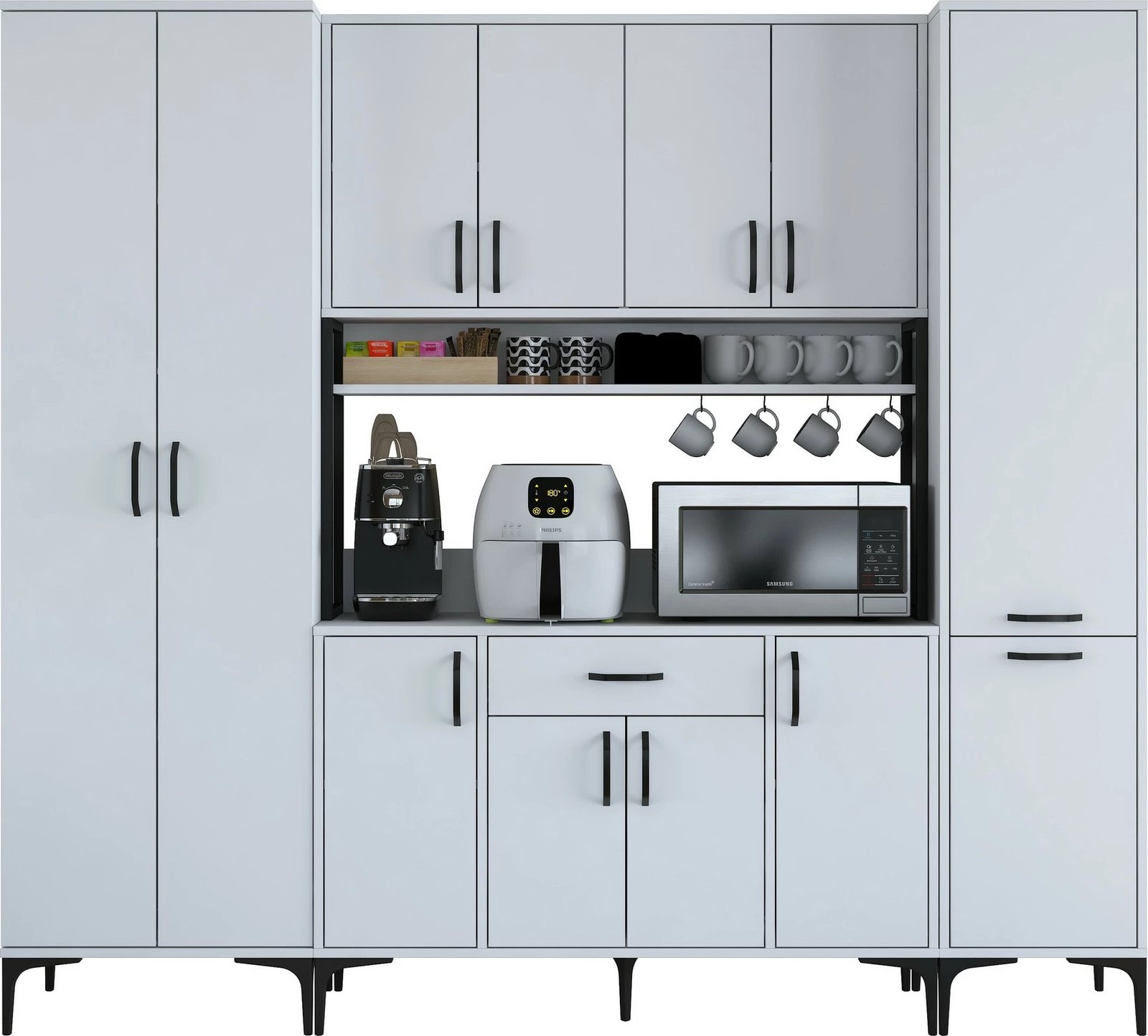 Dollap multifunksional Hanah Home, JE132 - 3053, ngjyrë e bardhë