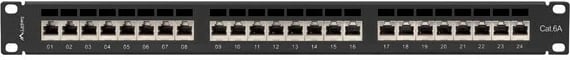 Patchpanel Lanberg PPSA-1024-B, 24 porta, 1U, CAT 6a, zi
