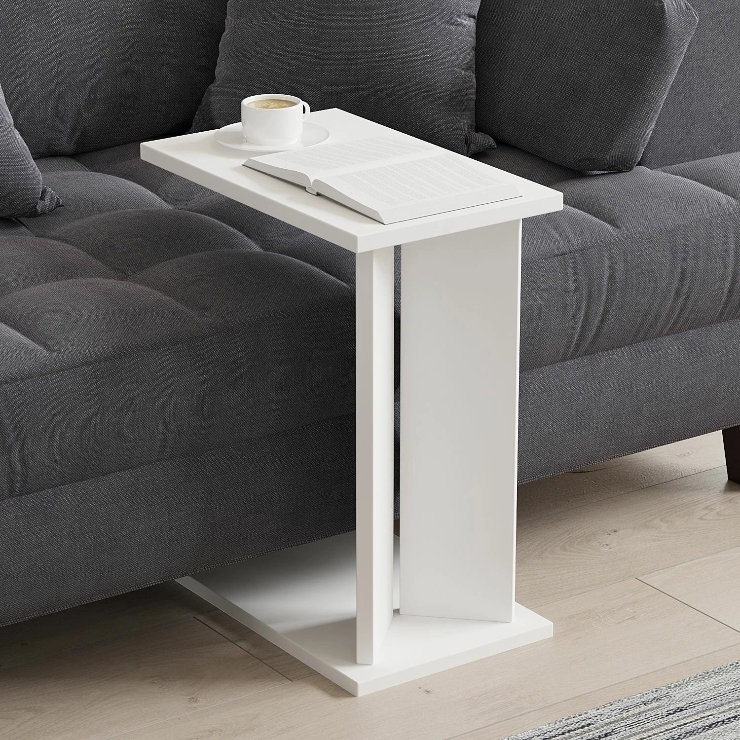 Tavolinë anësore Skye Decor, e bardhë, Lun