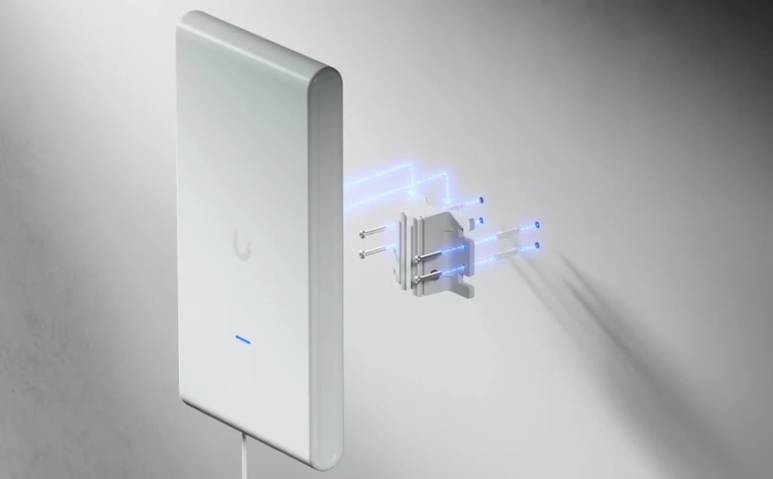 Pikë aksesi Wi‑Fi, Ubiquiti, U6 Mesh Pro (U6-Mesh-Pro), Wi‑Fi 6 dual‑band 2.4/5 GHz 4 rrjedha, PoE GbE, e brendshme/jashtme, e bardhë, me PoE adapter