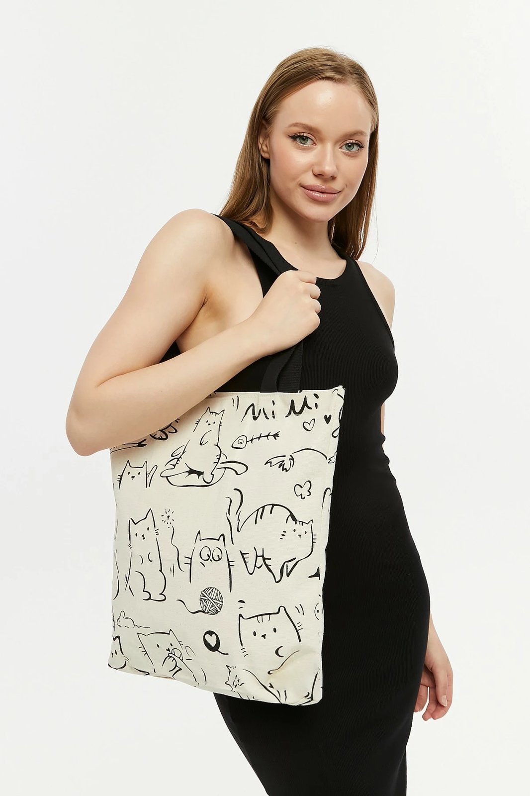 Çantë tote Zoozie Bags, krem e zezë, 2207
