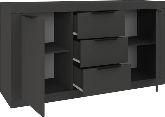 Bufe Doha, ngjyrë antracit, 150x45x80.5cm