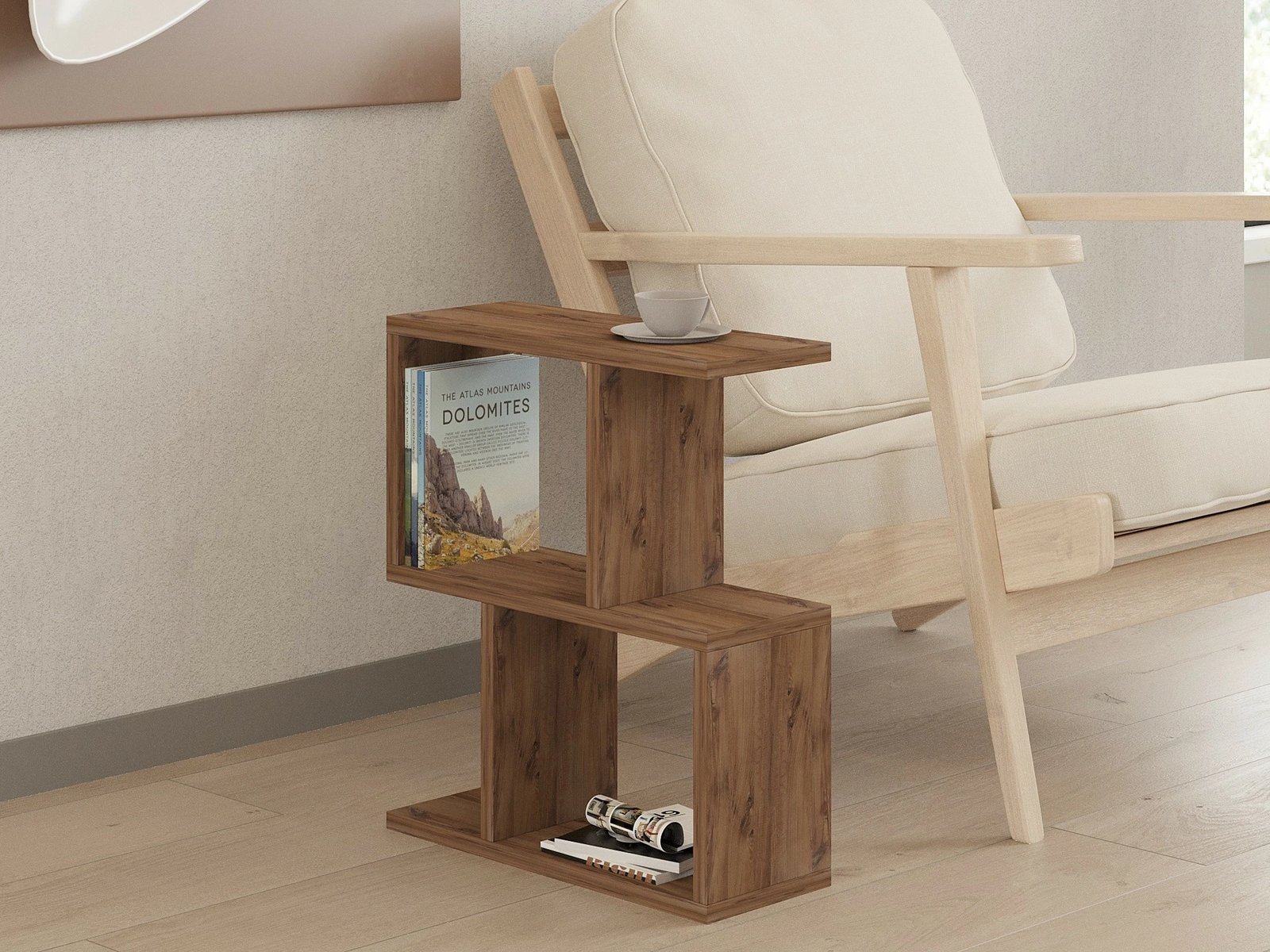 Tavolinë anësore Hanah Home, ngjyrë Atlantic Pine, Zet