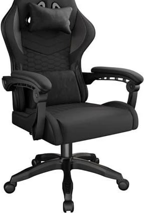 Karrige gaming ergonomike, Natec Fury Shinai S4 (NFF-2363), rregullim lartësie dhe pjerrësie shpinore, jastëk lumbal + mbështetëse koke, ngarkesë max 130 kg, e zezë