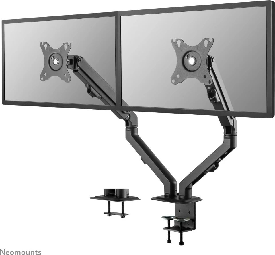 Kasë monitori Neomounts FPMA-D650DBLACK, për 2 ekrane, 17-27 inç, rregullim lartësie, ngjyrë e zezë