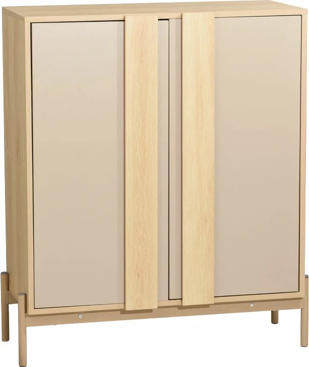 Komodë për këpucë Cappuccino, 2 dyer, 3 rafte, ngjyrë sonoma-latte, 84.4x36.5x97cm