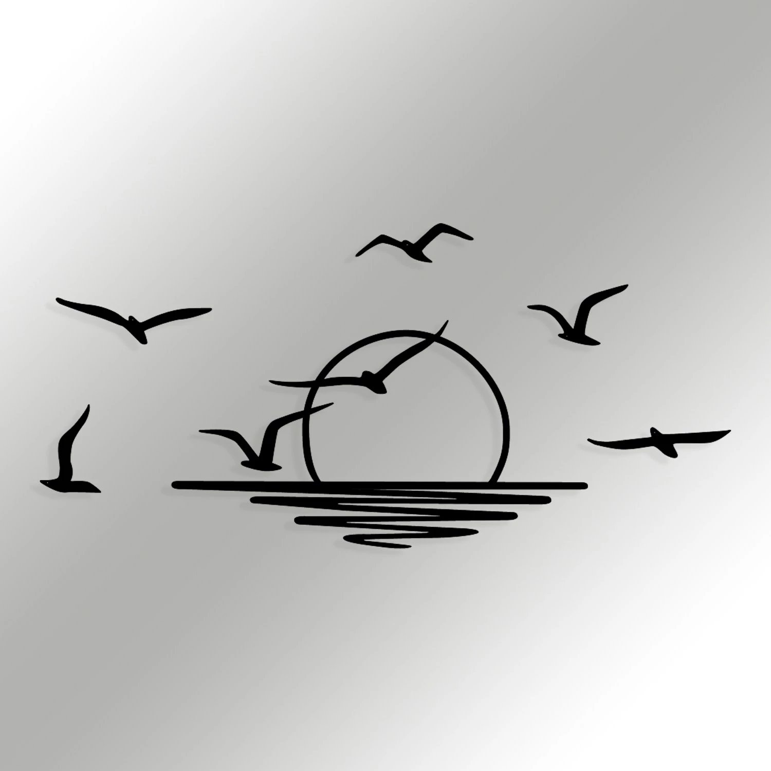 Aksesor dekorativ metalik për mur Wallity, Spiaggia, ngjyrë e zezë, 115x49cm