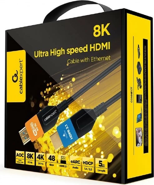 Kabllo HDMI Gembird CC-HDMI8K-AOC-5M, 5m, Ultra High Speed, 8K, E zezë