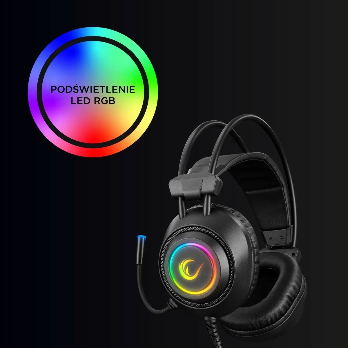 Kufje gaming Rampage RM-K19, me mikrofon, RGB, USB, të zeza-kuqe Kufje gaming Rampage RM-K19, me mikrofon, RGB, USB, të zeza-kuqe