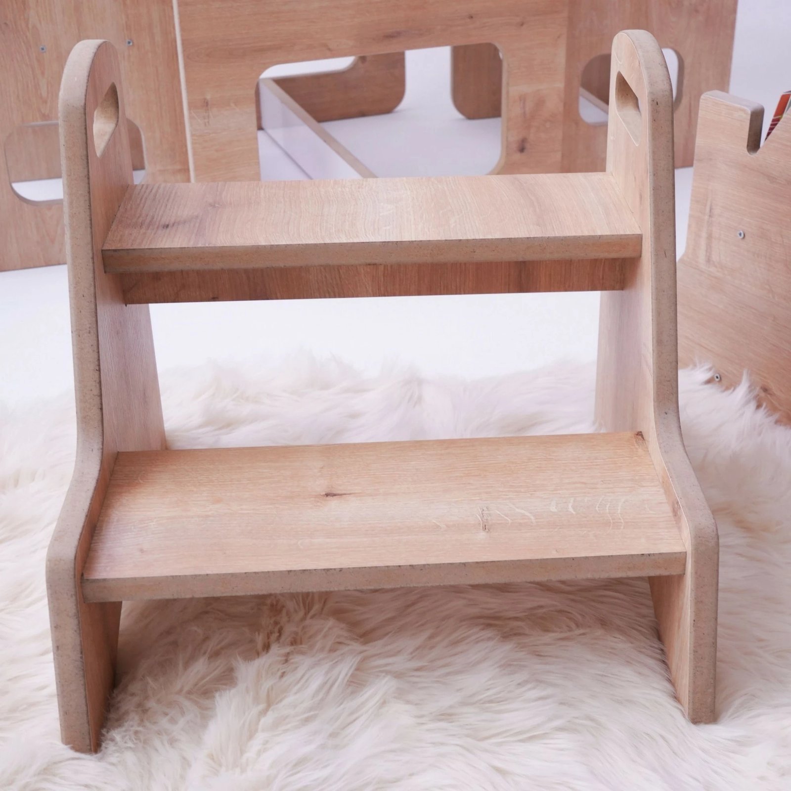 Stol për fëmijë me dy shkallë, ngjyrë kafe, Hanah Home, Steps