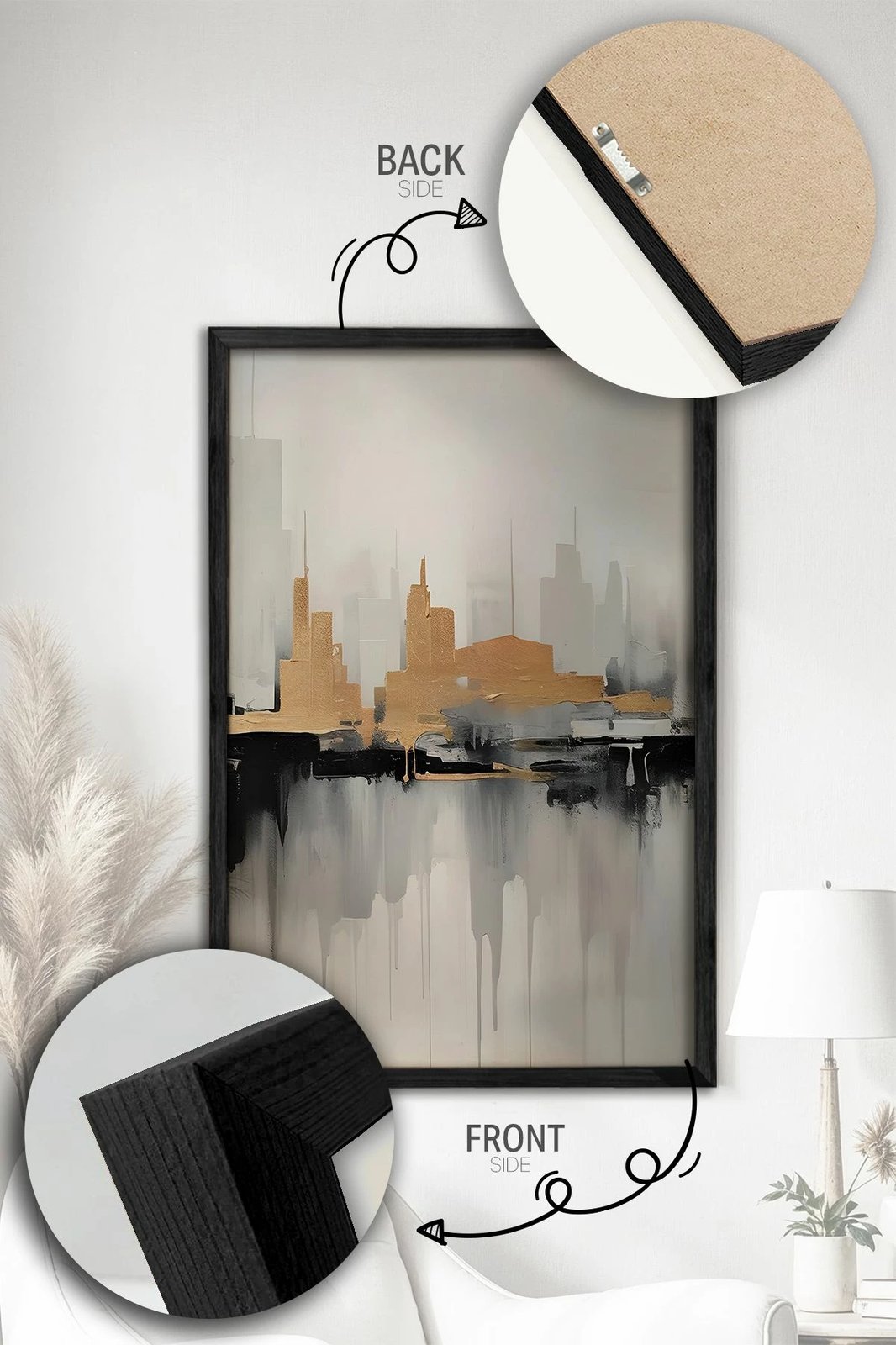 Pikturë dekorative me kornizë (3 copë), Wallity, Ersy3Syhcrv51