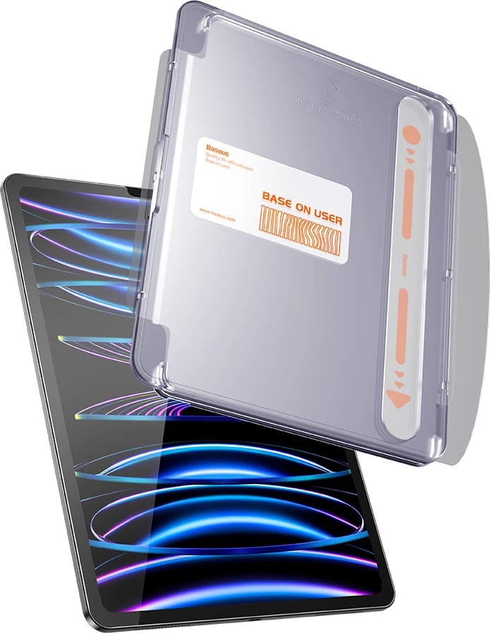 Xham i temperuar Baseus Crystal për iPad Pro 12.9'' (2018/2020/2021/2022), transparent, me set montimi