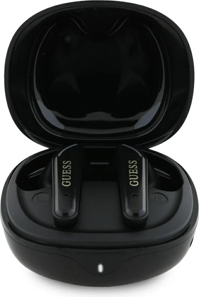 Kufje TWS Guess Flat Classic Logo, Bluetooth 5.4, me dok karikimi, të zeza Kufje TWS Guess Flat Classic Logo, Bluetooth 5.4, me dok karikimi, të zeza