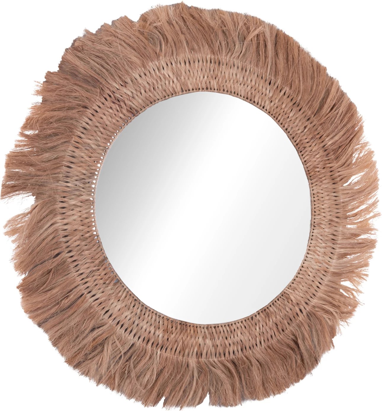 Pasqyrë muri rrethore me fibra abaka, ngjyrë natyrale, 120x4x120cm, FH7747