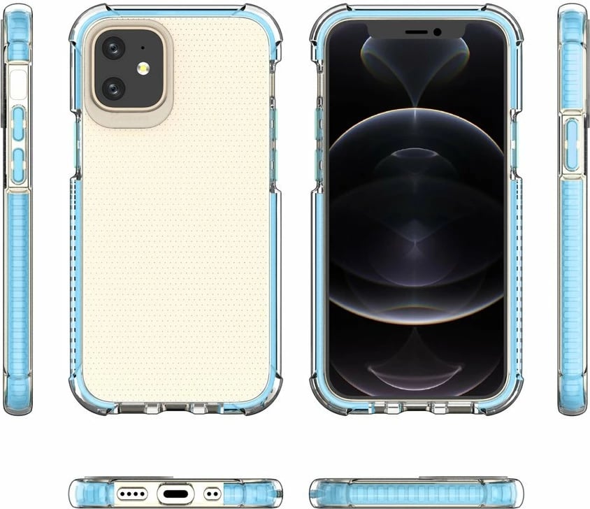 Mbështjellës Hurtel Spring Armor për iPhone 12 mini, TPU, kornizë e gjelbër