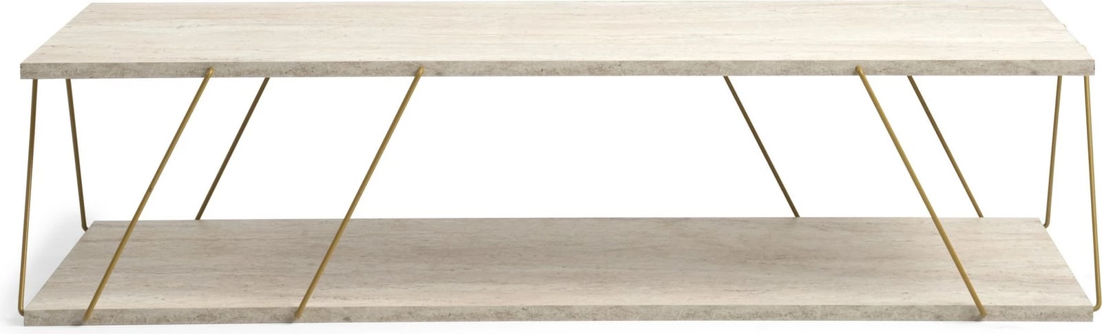 Tavolinë kafeje Hanah Home, Labranda, ngjyrë ari, travertin