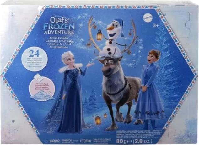 Kalendar adventi Disney Frozen Mattel HWX20, set lodrash, për vajza