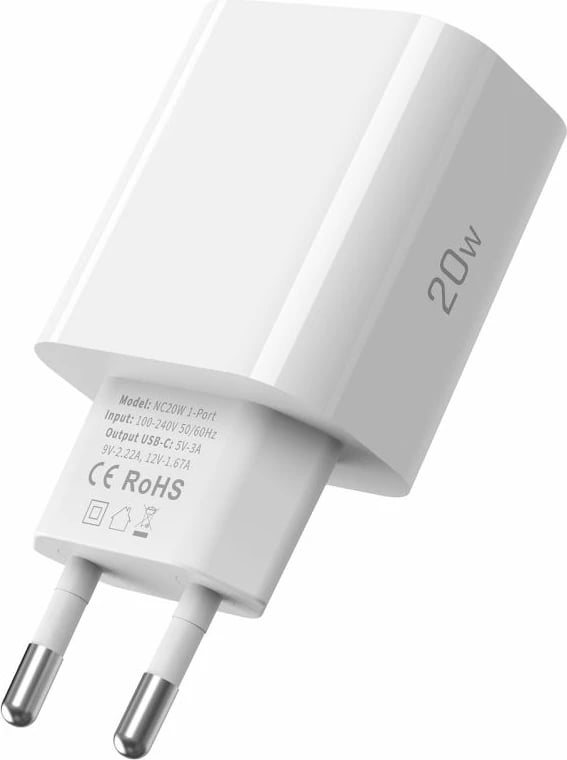 Karikues muri Tech-Protect NC20W me USB-C, i bardhë