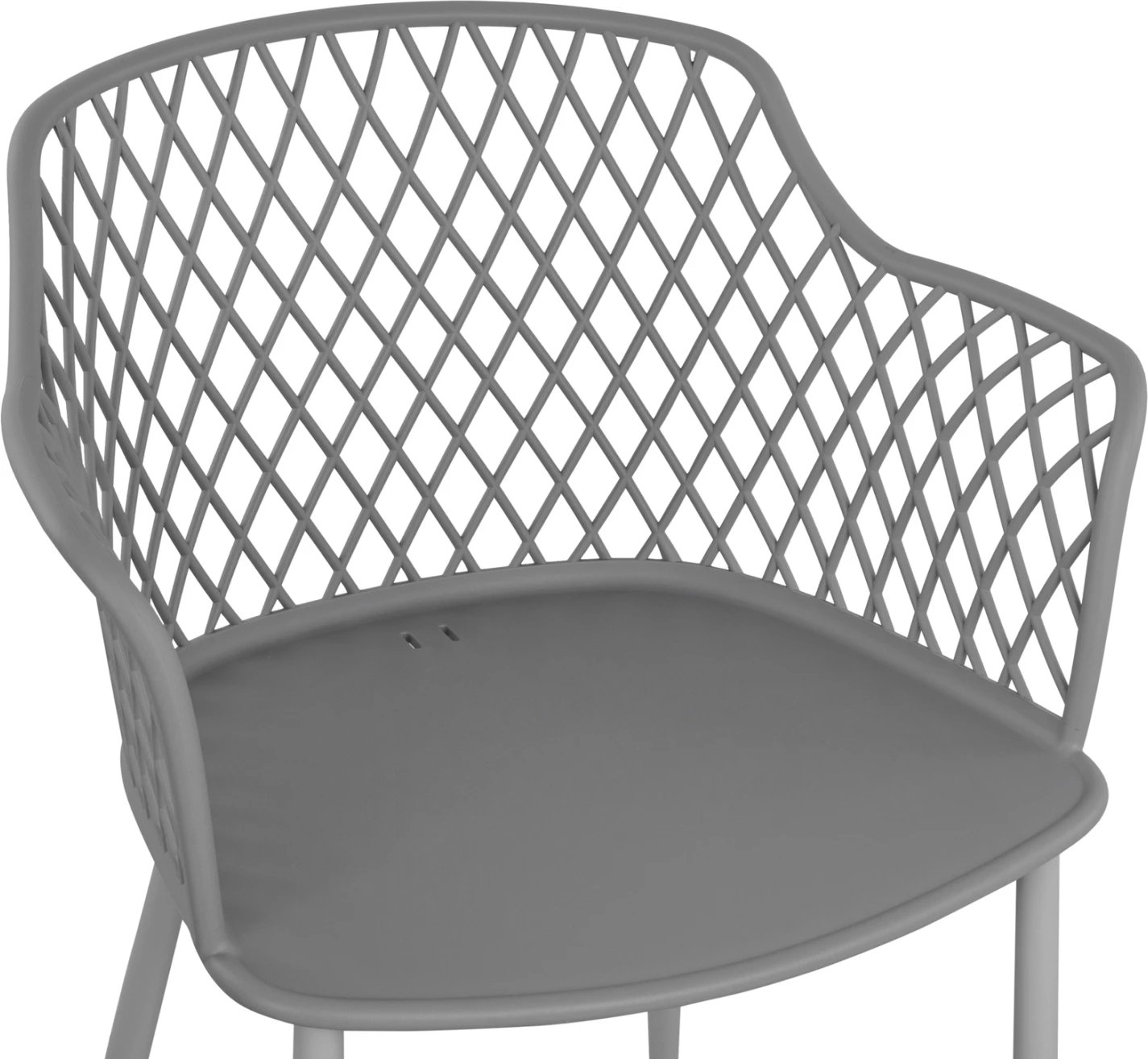 Karrige me krahë polipropileni Jocelyn FH8510.10 gri me këmbë metalike 62x55.5x79cm, set prej 4 copë